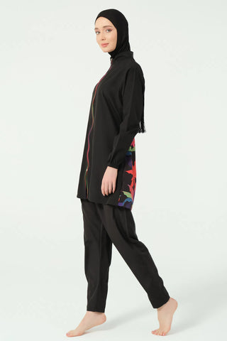 Fringed Back Modest Swimsuit