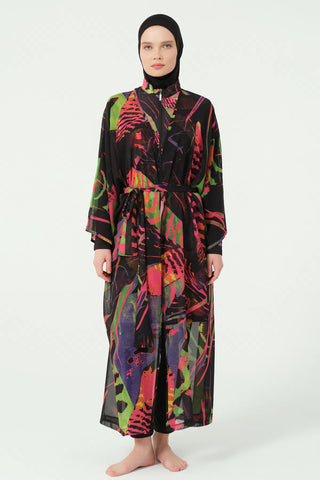 Fauna Belted Chiffon Pareo