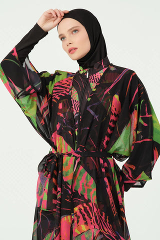 Fauna Belted Chiffon Pareo