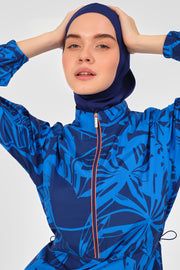 Neon Piping Detailed Sports Hijab Swimsuit