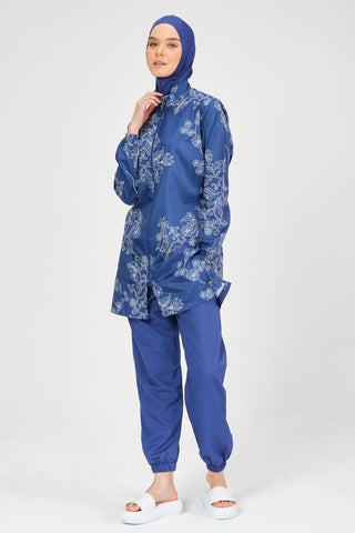 Embroidered Pattern Modest Swimsuit