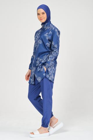 Embroidered Pattern Modest Swimsuit