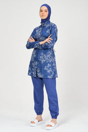 Embroidered Pattern Modest Swimsuit