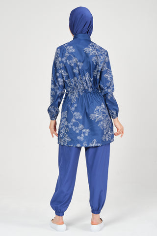 Embroidered Pattern Modest Swimsuit