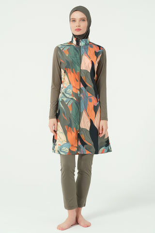 Nature Pattern Modest Swimsuit