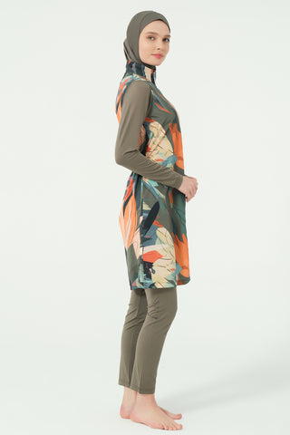 Nature Pattern Modest Swimsuit