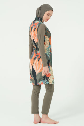 Nature Pattern Modest Swimsuit