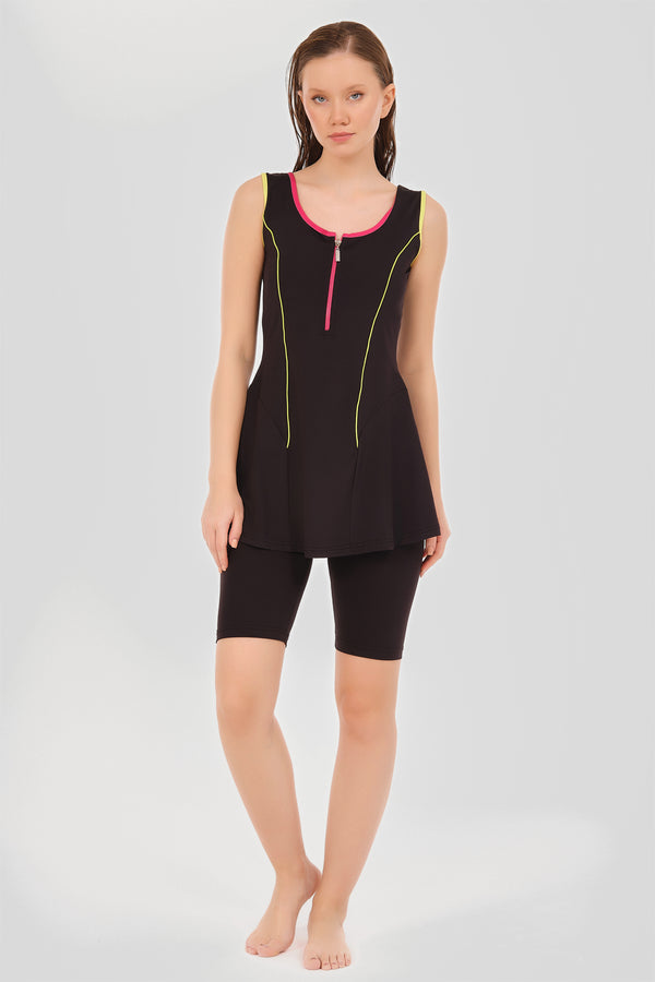 colorful-piping-embellished-halter-semi-covered-swimsuit