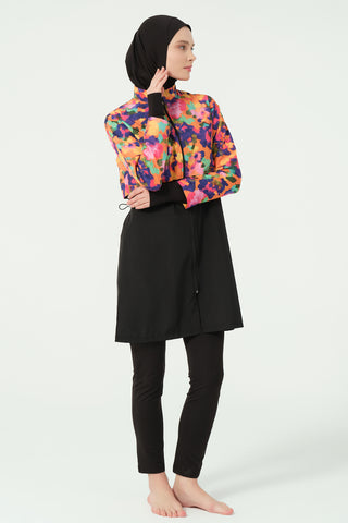 Thumbhole Crop-Style Modest Swimsuit