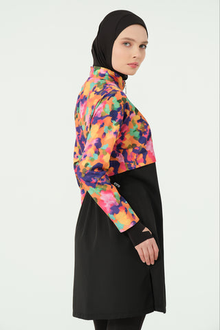 Thumbhole Crop-Style Modest Swimsuit