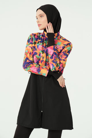 Thumbhole Crop-Style Modest Swimsuit