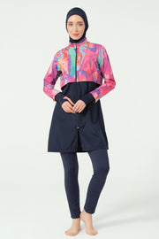 Thumbhole Crop-Style Modest Swimsuit