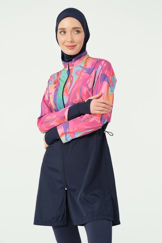 Thumbhole Crop-Style Modest Swimsuit