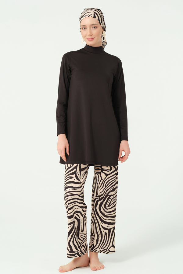 Natura Patterned Modest Swimsuit