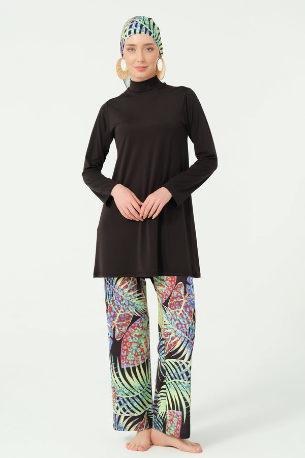 Hera Patterned Modest Swimsuit Set