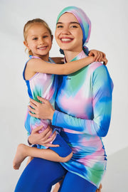 Patterned Sleeveless Kids Swimsuit